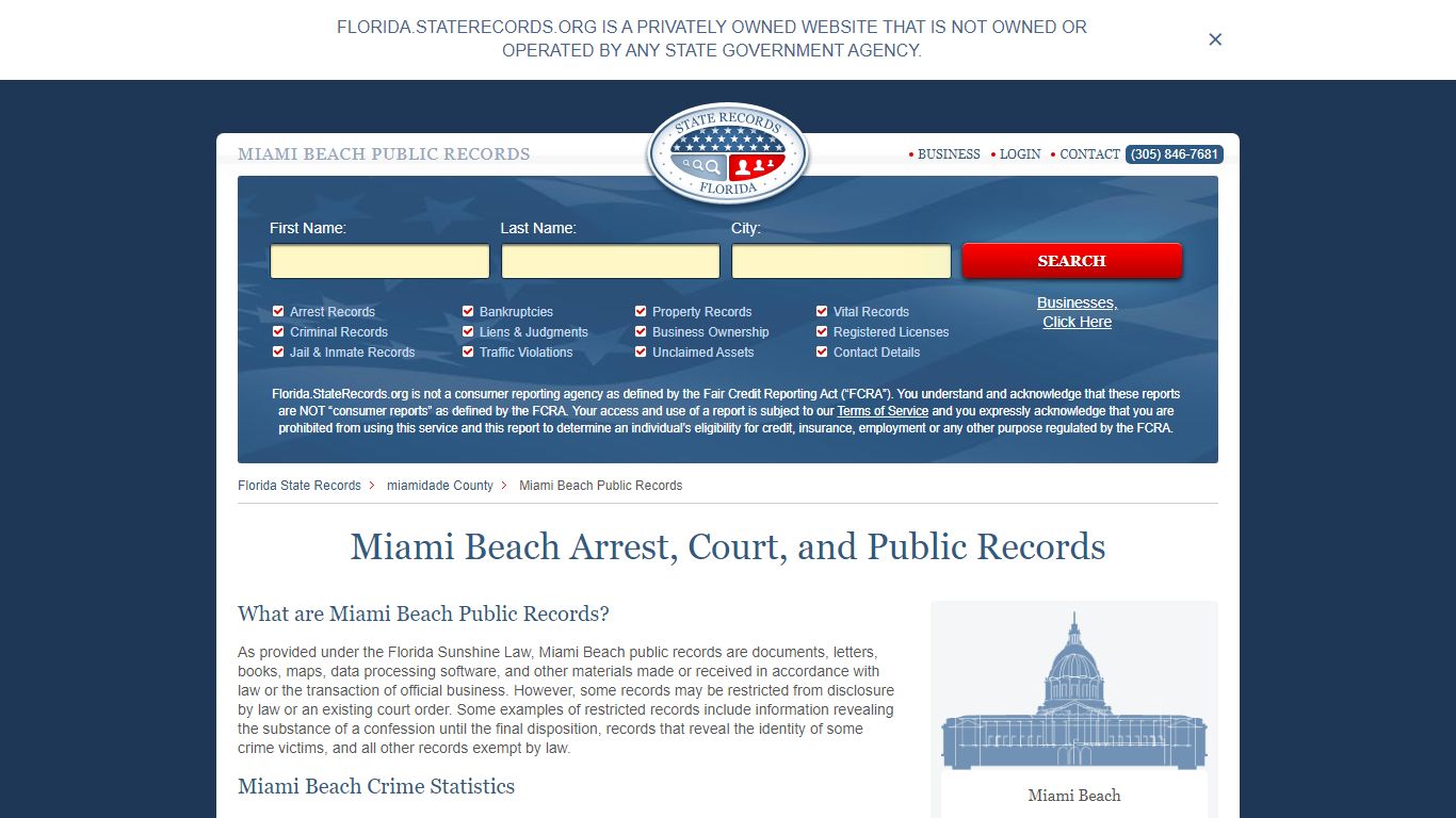 Miami Beach Arrest and Public Records | Florida.StateRecords.org